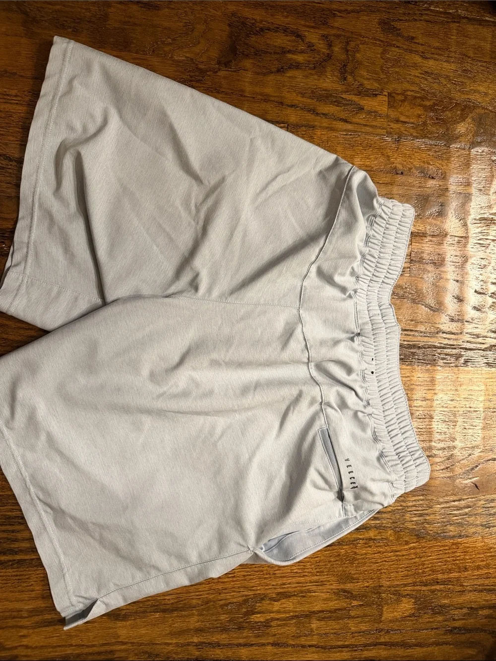 Men's Light Gray Elastic-Waist Casual Shorts